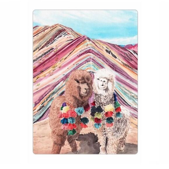 Peru Rainbow Mountain Alpaca Magnet - Picture 1 of 2